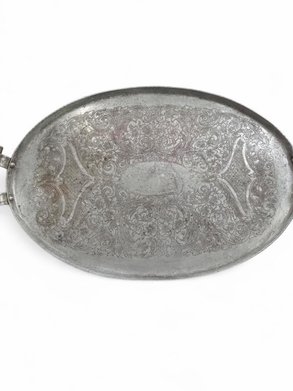 Vintage metal Oval Serving Tray